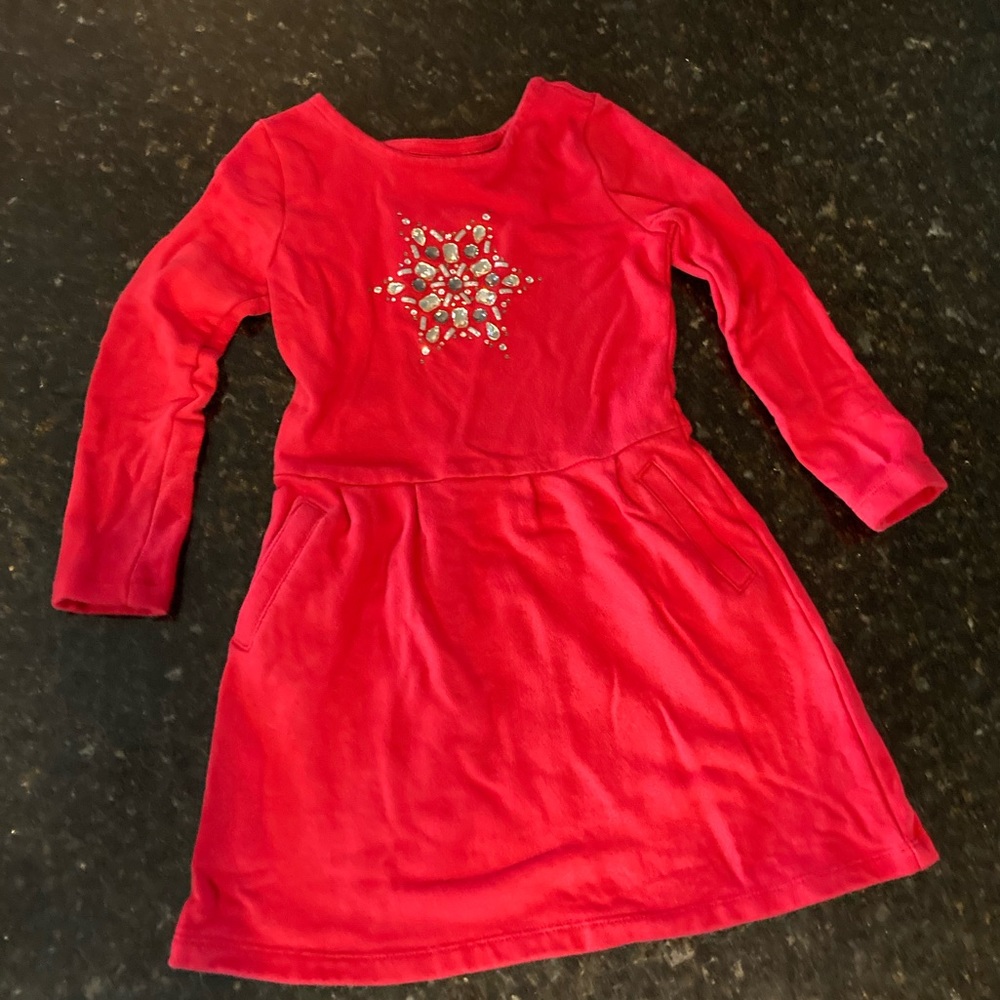Gymboree girls 5t red snowflake dress